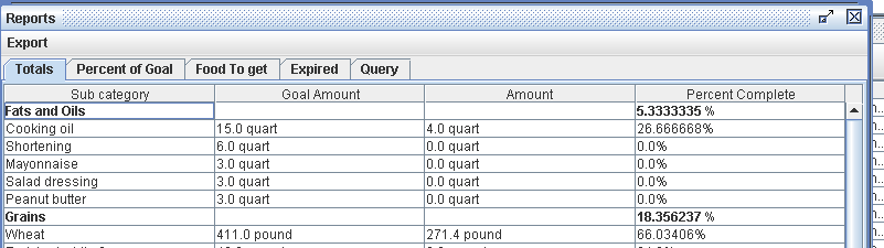 the reports window